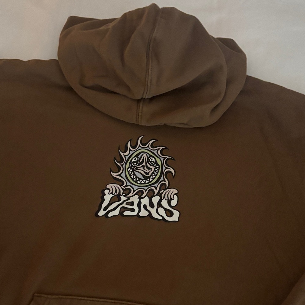 Brown Vans Hoodie with Graphic Design